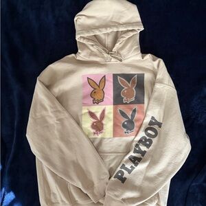 Tan & cream Gildan Playboy Hoodie